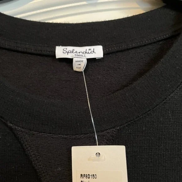 Splendid Black Tunic Sweater - Size Small - Retail $138 - NWT! Kangaroo pocket! - Picture 3 of 4